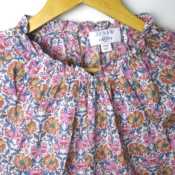 J.Crew x Liberty Honeysuckle Floral Print Blouse Size XXS - Picture 3 of 11